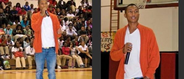 Pharrell Encourages Students At Miami Edison Senior High School