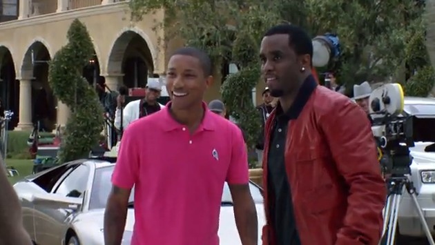 Pharrell & Diddy On The Set Of Get Him To The Greek