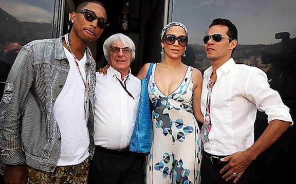 Pharrell Williams, Bernie Ecclestone, Jennifer Lopez & Marc Anthony